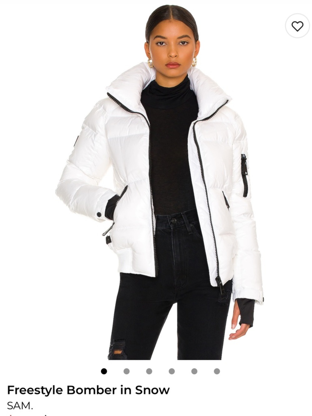 SAM. White Quilted Freestyle Bomber Jacket